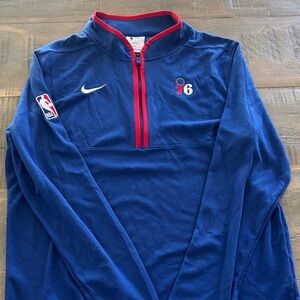 Nike 76ers blue zip pullover NBA large